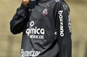 Moacir durante o treino do Corinthians, realizado esta manh no Parque So Jorge. O prximo jogo da equipe, ser amanh, sbado, dia 11/09, contra o Grmio, no Pacaembu, pela 21. a rodada do Campeonato Brasileiro de 2010
