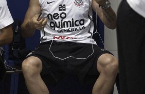 Chico nos vestirios antes da partida entre So Paulo x Corinthians, realizada esta tarde no estdio Arena de Barueri, pela 16 rodada do Campeonato Paulista 2011