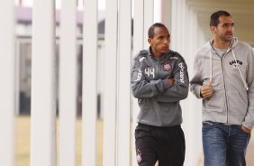Liedson e Danilo do durante treino Treino do Corinthians realizado no Parque Ecolgico