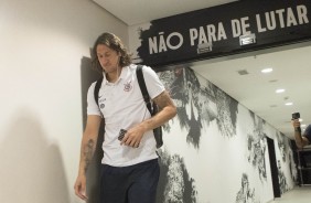 Cssio no vestirio da Arena Corinthians