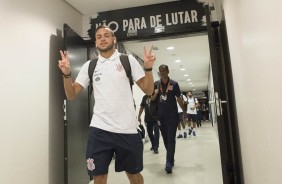 Maycon no vestirio da Arena Corinthians