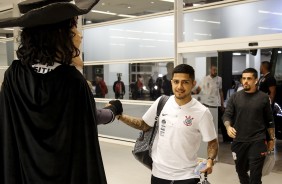 Sergio Daz chega  Arena Corinthians para semifinal contra o Flamengo