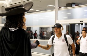 Volante Ralf em sua chegada  Arena Corinthians para deciso contra o Flamengo