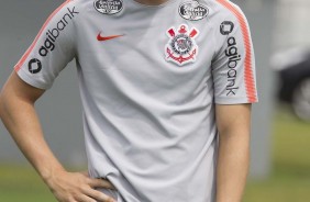 Carlos Augusto durante o ltimo treino do Corinthians no ano de 2018
