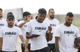 Jogadores do Corinthians no ltimo treino antes do jogo contra o CSA, em Macei