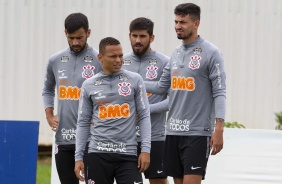 Janderson, Camacho, Bruno Mndez e Pedro Henrique durante o treino desta quarta-feira
