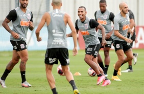Michel, Otero e Fbio Santos no treinamento desta segunda em preparao para o Drbi