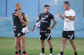 Fbio Santos, Fagner e Mancini no treino que aconteceu no estdio Cornlio de Barros, em Salgueiro (