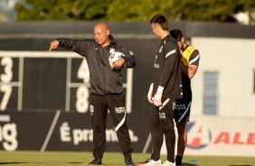 Mauro da Silva e Donelli durante ltimo treino do Corinthians antes do jogo contra o Huancayo
