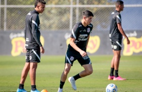 Cantillo e Araos durante o ltimo treino do Corinthians antes do jogo contra o Amrica-MG