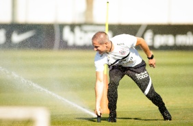 Treinador Sylvinho durante o ltimo treino do Corinthians antes do jogo contra o Amrica-MG