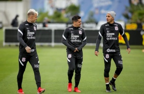 Rger, Fagner e Fbio Santos durante treino preparatrio para o Drbi entre Corinthians e Palmeiras