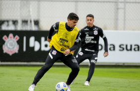 Fagner durante ltimo treino do Corinthians antes do jogo contra o Cuiab