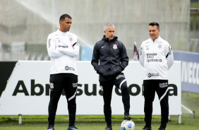 Fernando, Sylvionho e Doriva durante ltimo treino do Corinthians antes do jogo contra o Cuiab
