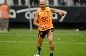 Fbio Santos durante treino aberto do Corinthians