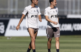 Fausto Vera e Matheus Arajo em treino do Corinthians
