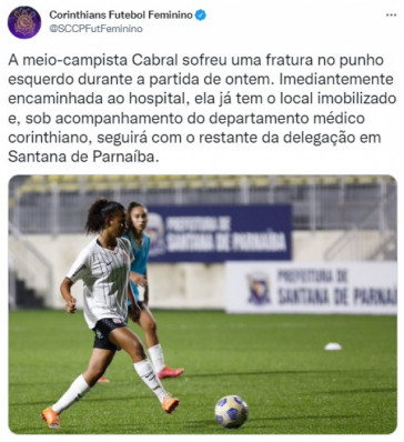 Cabral se lesionou na estreia do Corinthians no Brasileiro Sub-17