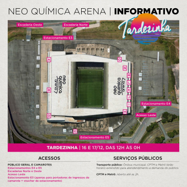 O Corinthians detalhou informaes sobre o evento Tardezinha, na Neo Qumica Arena