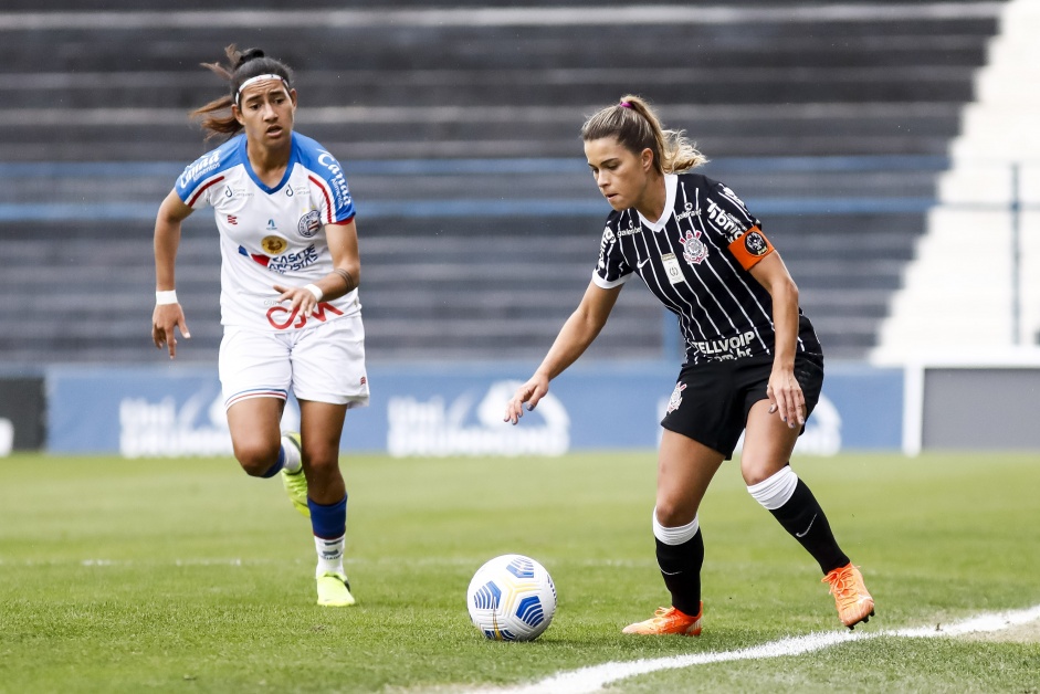 Tamires durante a partida entre Corinthians e Bahia, pelo Brasileiro Feminino